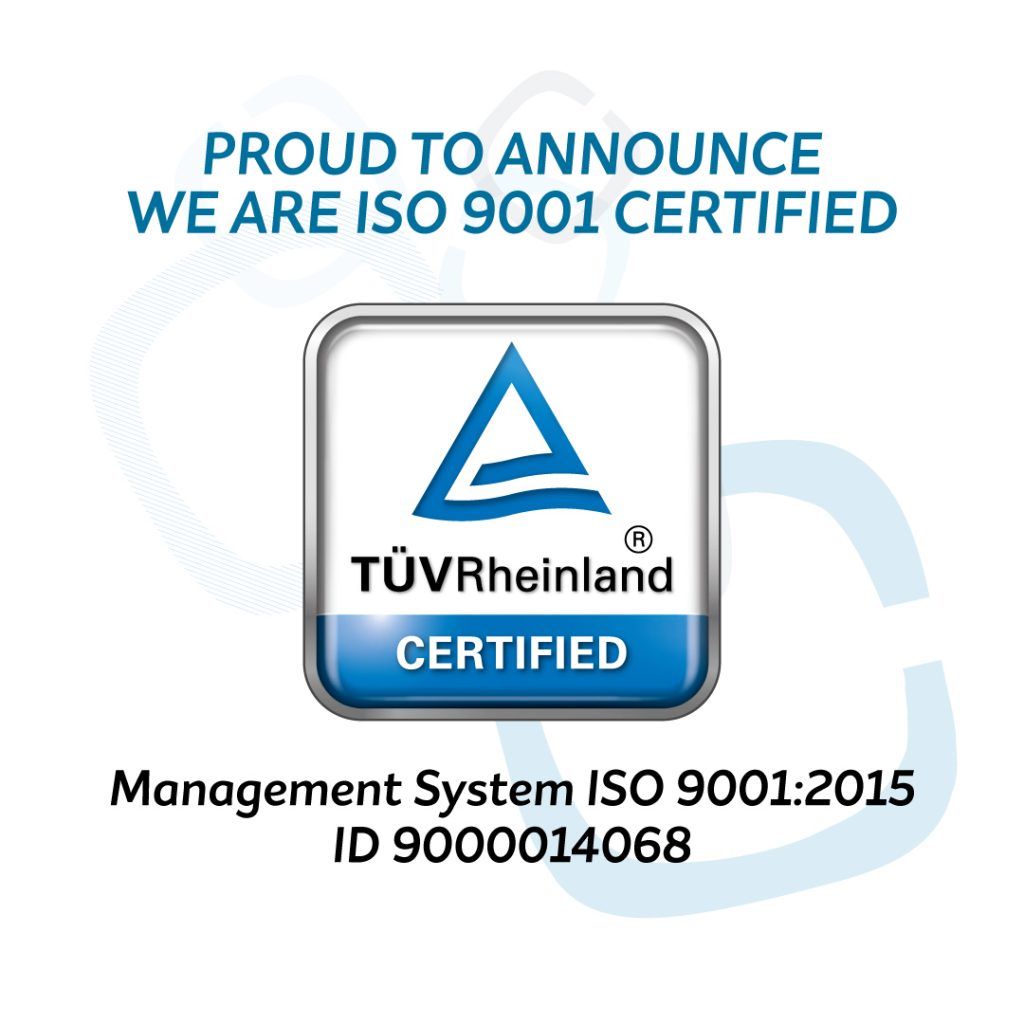 We Are ISO 9001:2015 Certified